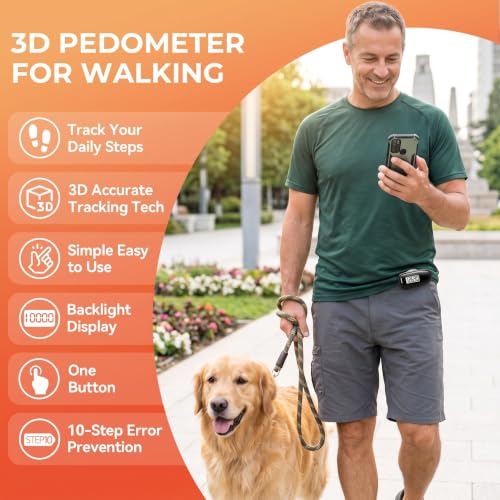 StepLify 3D Pedometer with Backlight, USB Rechargeable Step Counter