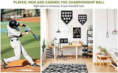 Baseball Display Case - Lockable Shadow Box for 30 Balls with UV Protection, Black Frame