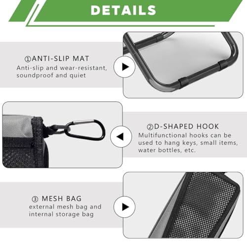 2-in-1 Collapsible Camping Stool & Sling Bag / 220LB Load Capacity Folding Portable Fishing Stool/Collapsible Stool for Camping, Hiking, Fishing, Gardening & Beach Outdoor Activities,Grey