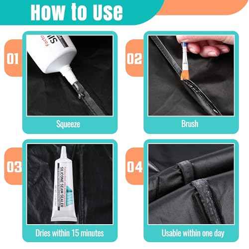 2 Pcs Tent Seam Sealer Waterproof Fast Dry Clear Sealant for Tents, Tarps, Awnings