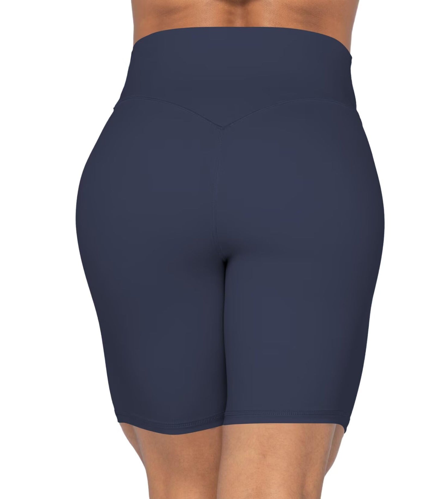 Sunzel No Front Seam High Waist Biker Shorts for Women, Squat Proof Yoga Workout Gym Bike Shorts 8" Inseam Ash Blue Medium