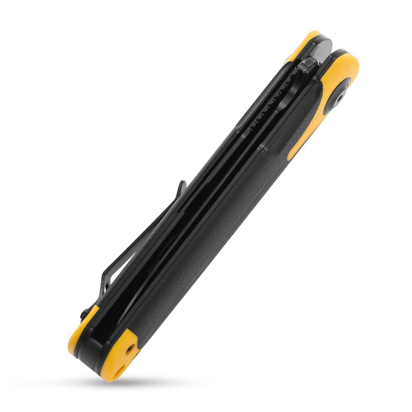 Sitivien ST158 Folding Pocket Knife,Titanium Plating Black Stonewashed DC53 Steel Blade with G10 Handle Chinese Zodiac Series EDC Tool Knife for Outdoor Camping,Hiking,Hunting,Fishing(Black+Yellow) …