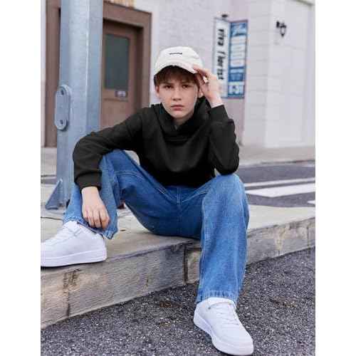 Arshiner Boys Hooded Sweatshirt Fleece Pullover Long Sleeve Warm Hoodies with Pocket for Kids 5-14 Years