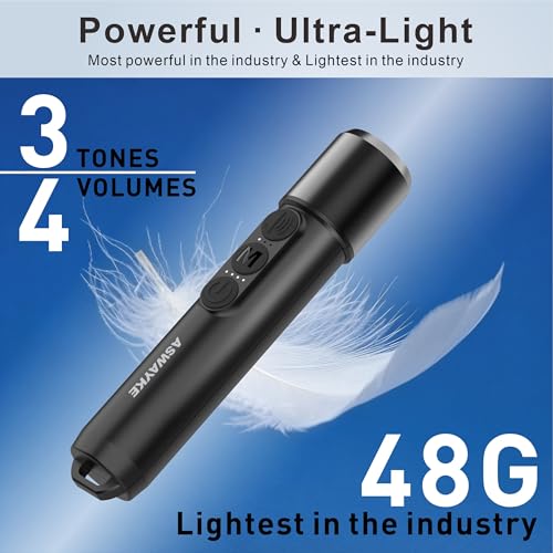 Aswayke Black Rechargeable Electronic Whistle Set - 125dB, 4-Level Volume, Waterproof, Type-C Charging