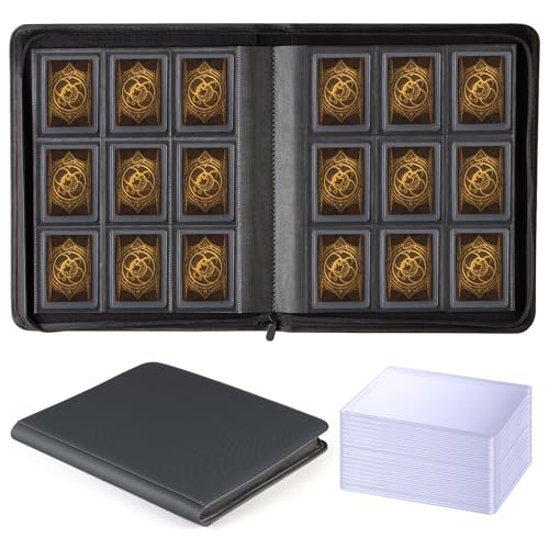 Black TopLoad Card Binder with 20 Toploaders - 9 Pocket Collectors Album