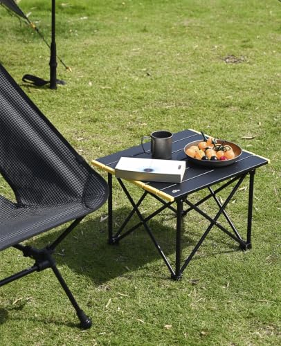 iClimb Ultralight Compact Camping Folding Table - Reinforced Black, Small