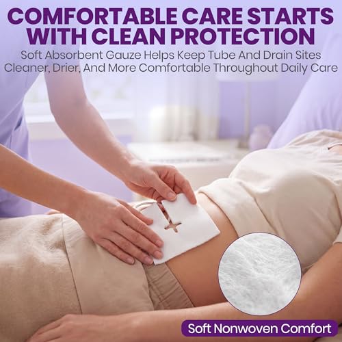 100 Pack Sterile Split Gauze Sponges 4x4 for IVs, Catheters, Tracheostomy, G Tubes