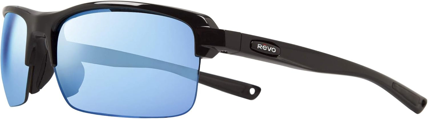 Revo Sunglasses Crux N: Polarized Lens Filters UV, Semi-Rimless Rectangle Wrap Frame