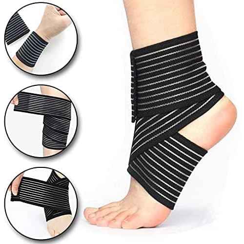 Thigh Support Compression Bandage Sleeve for Women and Men, Lower Leg Compression Wrap Brace for Thigh Pain, Shin Splint Guard for Football, Tennis, Volleyball, One Size Fit Most, Adjustable