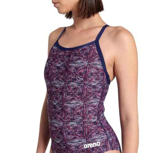ARENA Womens Performance Women's Abstract Tiles Light Drop Back Swimsuit