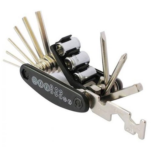 Mocaboutu 16 in 1 Bike Repair Tools Kit - Compact Design, Multifunctional Bicycle Repair Tool Set for Tire, Chain, Spoke, and More - Multifunctional Folding Bicycle Repair Combination