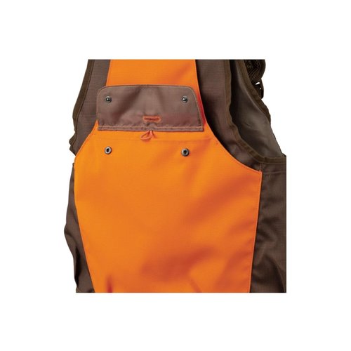 Beretta Men's Outlander Durable Water-Resistant Front-Load Capable Upland Hunting Strap Vest with Game Bag & Waterbag Holder, Otter & Orange, X-Large-XX-Large