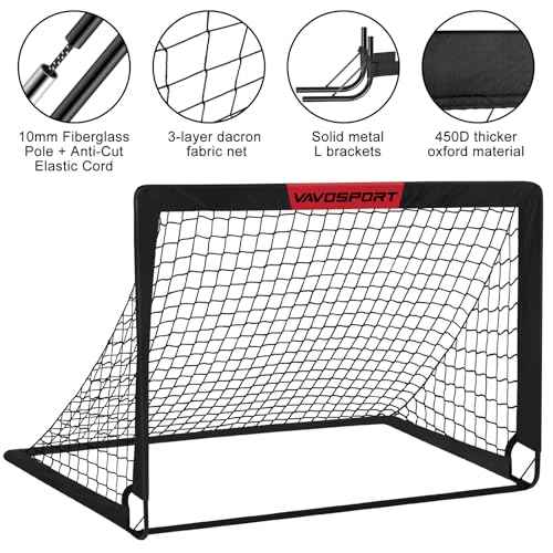 Kids Soccer Goals for Backyard Set - 2 of 4' x 3' Portable Soccer Goal Training Equipment, Pop Up Toddler Soccer Net with Soccer Ball, Soccer Set for Kids Youth Outdoor Games, Sports
