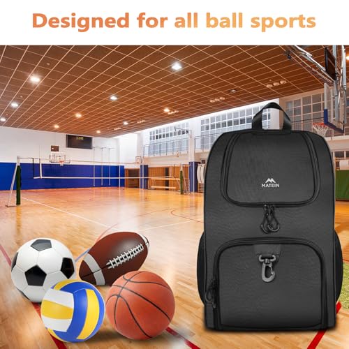 Large Black Basketball Bag with Ball Holder and Shoe Compartment