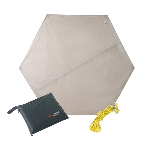 YDYJKI Waterproof Camp Tarp -Hexagonal Tent Tarp for Under Tent -Ground Sheet Mat for Camping Hiking Backpacking Outdoor Travel (M 8.5' X 7.2'-Khaki)