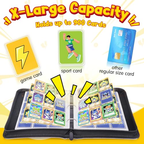 Classic 9-Pocket Card Binder - 900 Card Capacity with 5 Top Loaders
