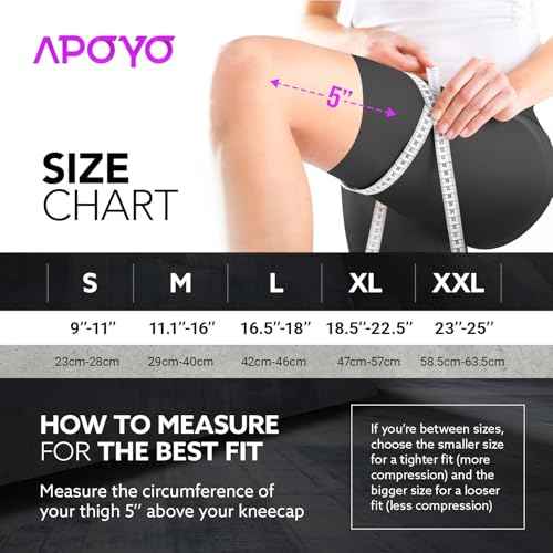 APOYO Knee Brace for Women & Men - Knee Compression Sleeve For Knee Pain Relief, Meniscus Tear, ACL, Arthritis, Joint Pain Relief, with Patella Gel Pad & Side Stabilizers (Large) Purple