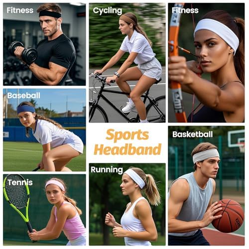 Headbands for Women - 6 Pack Wide Elastic Hair Bands | Stretchy Sweatbands Hair Bands | Soft Sports Thin Head Bands | Non-Slip Accessories Bands for Fashion, Washing Face, Workouts, Yoga, Daily Use