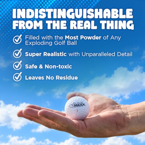 Exploding Golf Balls 3 Pack - Hilarious Cloud Impact Prank Balls