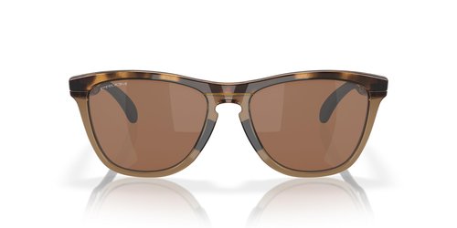 Oakley OO9284A Frogskins Range Low Bridge Fit Round Sunglasses, Brown Tortoise/Brown Smoke/Prizm Tungsten, 55 mm
