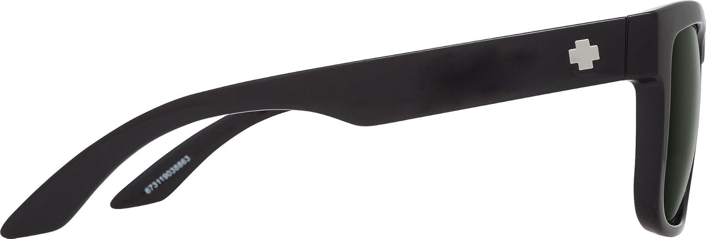 Spy Optic Discord Square Sunglasses for unisex-adult, Black/Happy Gray/Green, 57 mm