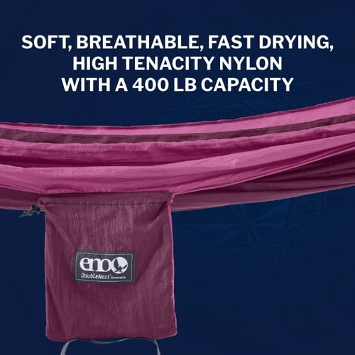 ENO Bundle, Includes The SingleNest Hammock & Atlas Suspension System, Lightweight, Durable Hammock with Straps for Camping, Hiking & Travel, Plum/Berry