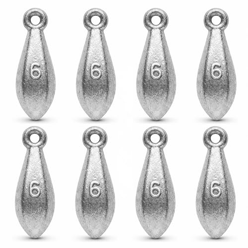 6 Ounce No-Roll Hexagonal Fishing Sinkers for Saltwater & Catfish - 8pcs