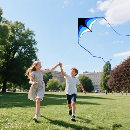 Large Single Line Beach Kite for Adults and Kids - Green, Blue & Pink 3 Pack