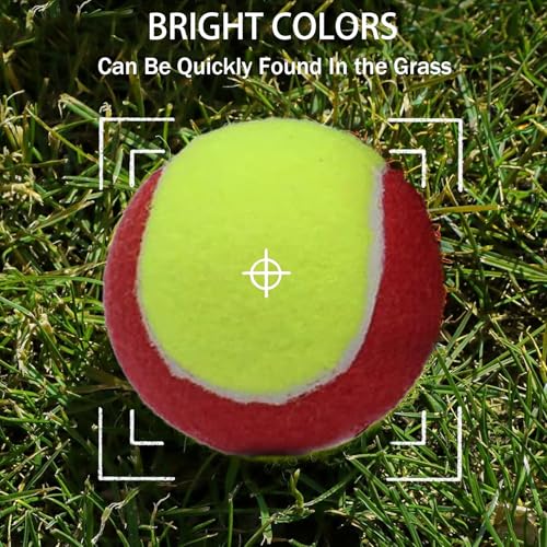 Kid Tennis Balls 20 Pack with Red Variation - Low Compression Stage for Beginners