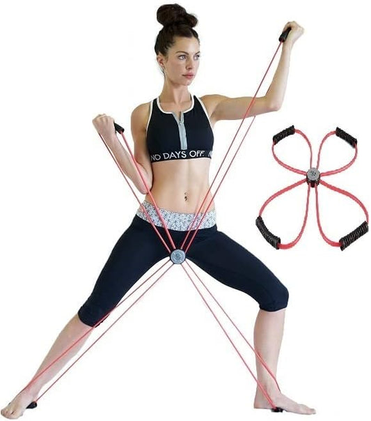 Core Cross Workout Pilates Reformer Exercise Resistance Cords Loop Tube Bands