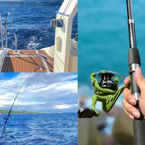2-Pack Telescopic Fishing Pole Combo with Reels & Carrier Bag - Green