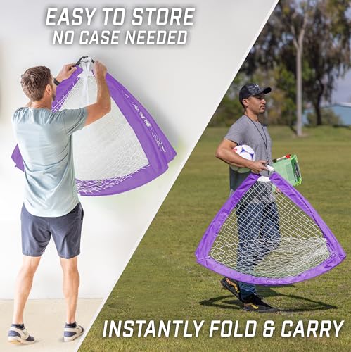GoSports Portable Soccer Goals for Kids - 4 ft x 3 ft, Purple - Pop Up Youth Nets for Backyard & Practice