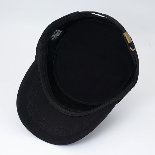 YeeHeen Cadet Hat Flat Top Hats Army Military Caps for Men Women Black