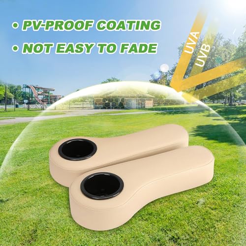 Beige Golf Cart Rear Seat Armrest Kit with Cup Holder for EZGO Club Car Yamaha