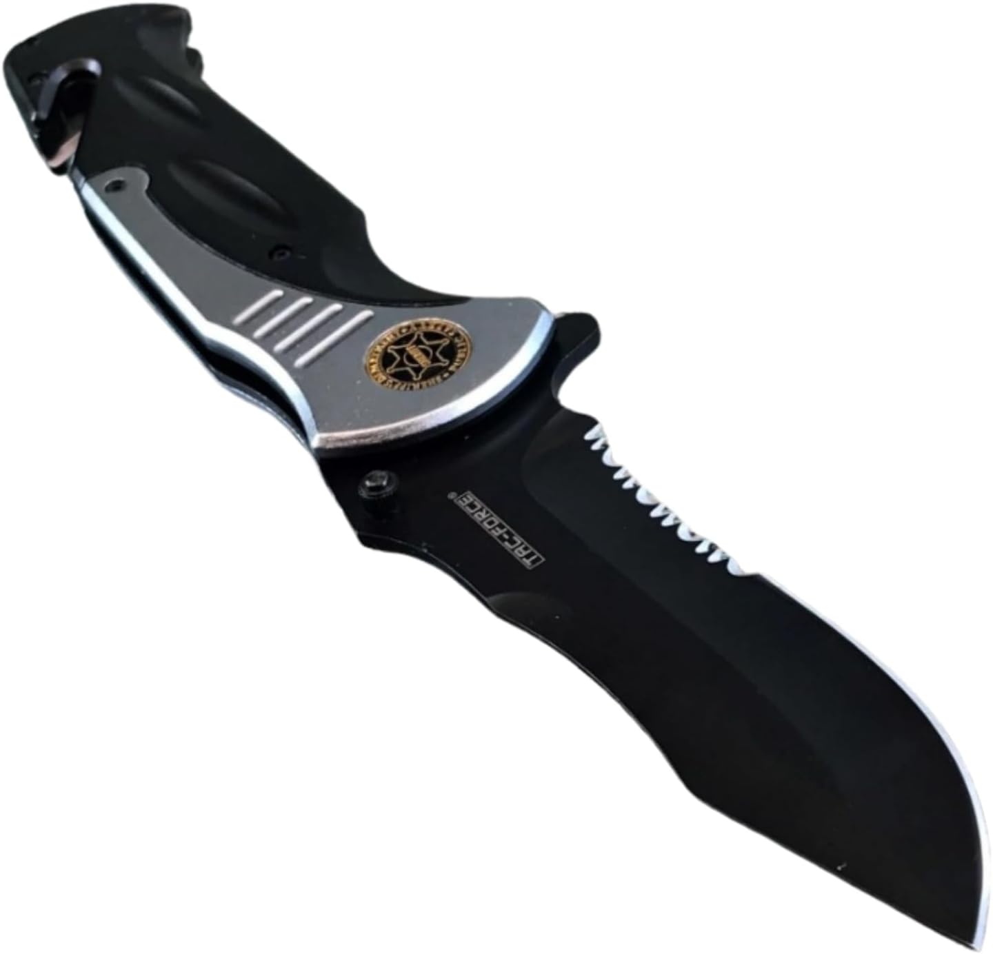 TAC-FORCE Extra Large Grey 10.5" Every Day Carry Hunting, Outdoor Rescue Style Folding Pocket Knife