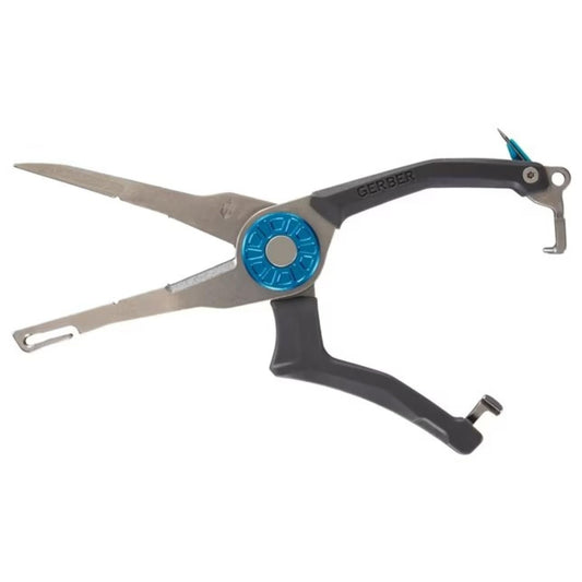 Gerber Gear Hemoplier - Fishing Pliers with Knot Tying Tool, Eyelet Clearing Tool, Micro Serrated Cutter & More - Premium Fishing Gear - Saltwater Fishing Tool