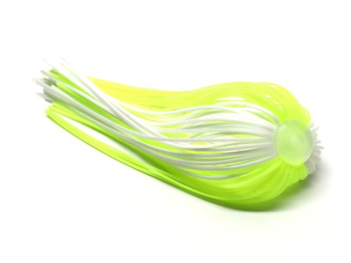 Harmony Fishing – Quick Change Modular Umbrella Skirts for Fishing Jigs, Spinnerbaits, Buzzbaits, Lures, Baits (10 Pack) (White/Chartreuse)