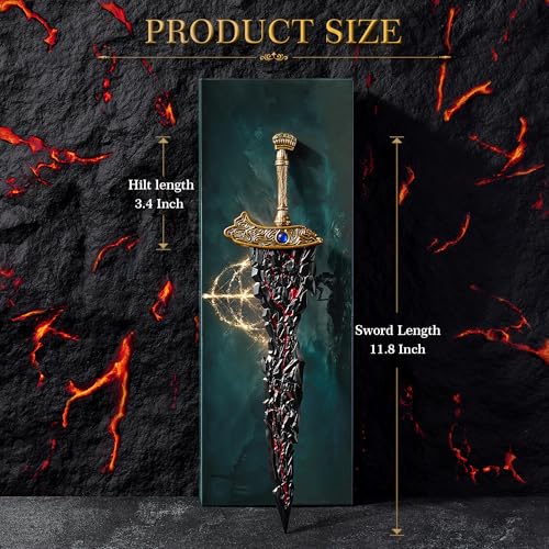 11.8-Inch Metal Collectible Sword from Elden Ring Maliketh's Black Blade Model - Display Stand Included