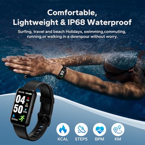 Fitness Smart Tracker with 24/7 Health Monitoring,Heart Rate Sleep Blood Pressure Blood Oxygen Monitor/Calorie Steps Counter Pedometer Activity Trackers/Smart Notifications for Men Women