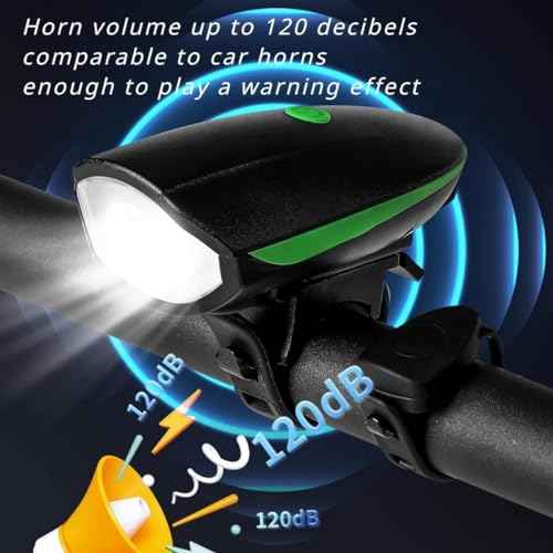 Bike Lights with Horn Set USB Rechargeable Bike Accessories for Kids Adults Waterproof IPX5