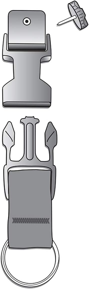 Gear Keeper Add-A-Clip Side Release With SR Accessory - Tool Holder for Flashlights, POL, SCBA Mask - Clip On Split Ring Accessory - Ideal First Responder, Industrial, Scuba, & Fishing Gear - USA Made