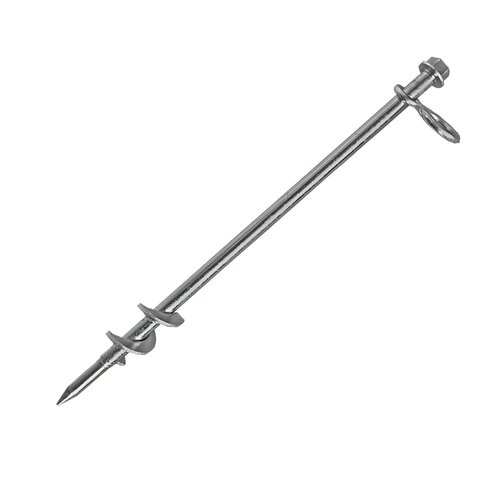 Ground Anchors Screw in 6 Pack-12 Inch Heavy Duty Galvanized Hex Head Tent Stakes Kit for Swing and Trampoline Set High Wind Solid Metal Dog Tie Out Stake