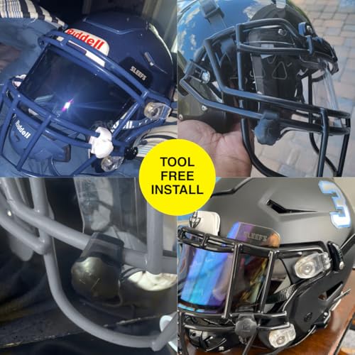 Football Visor Clips - Universal Fit for Quick & Secure Helmet Installation - White