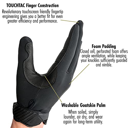 Men's Medium Duty Padded Tactical Gloves - Black, Size Medium