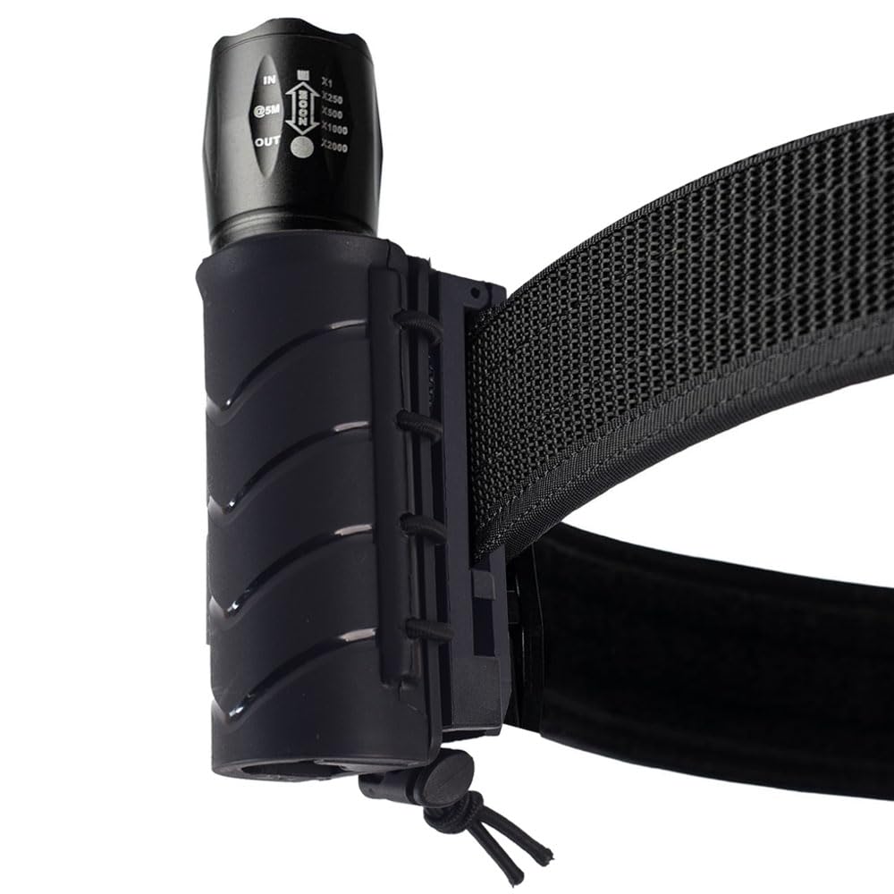 Flashlight Holder for Duty Belt Tactical MOLLE Torch Holster Rotatable Light Carry Case Pouch fit 1"-1.2" Diameter Flashlight for Police Leo Security Military
