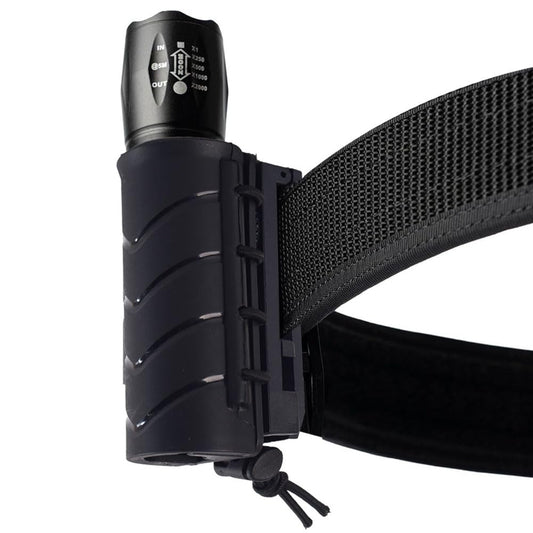 Flashlight Holder for Duty Belt Tactical MOLLE Torch Holster Rotatable Light Carry Case Pouch fit 1"-1.2" Diameter Flashlight for Police Leo Security Military