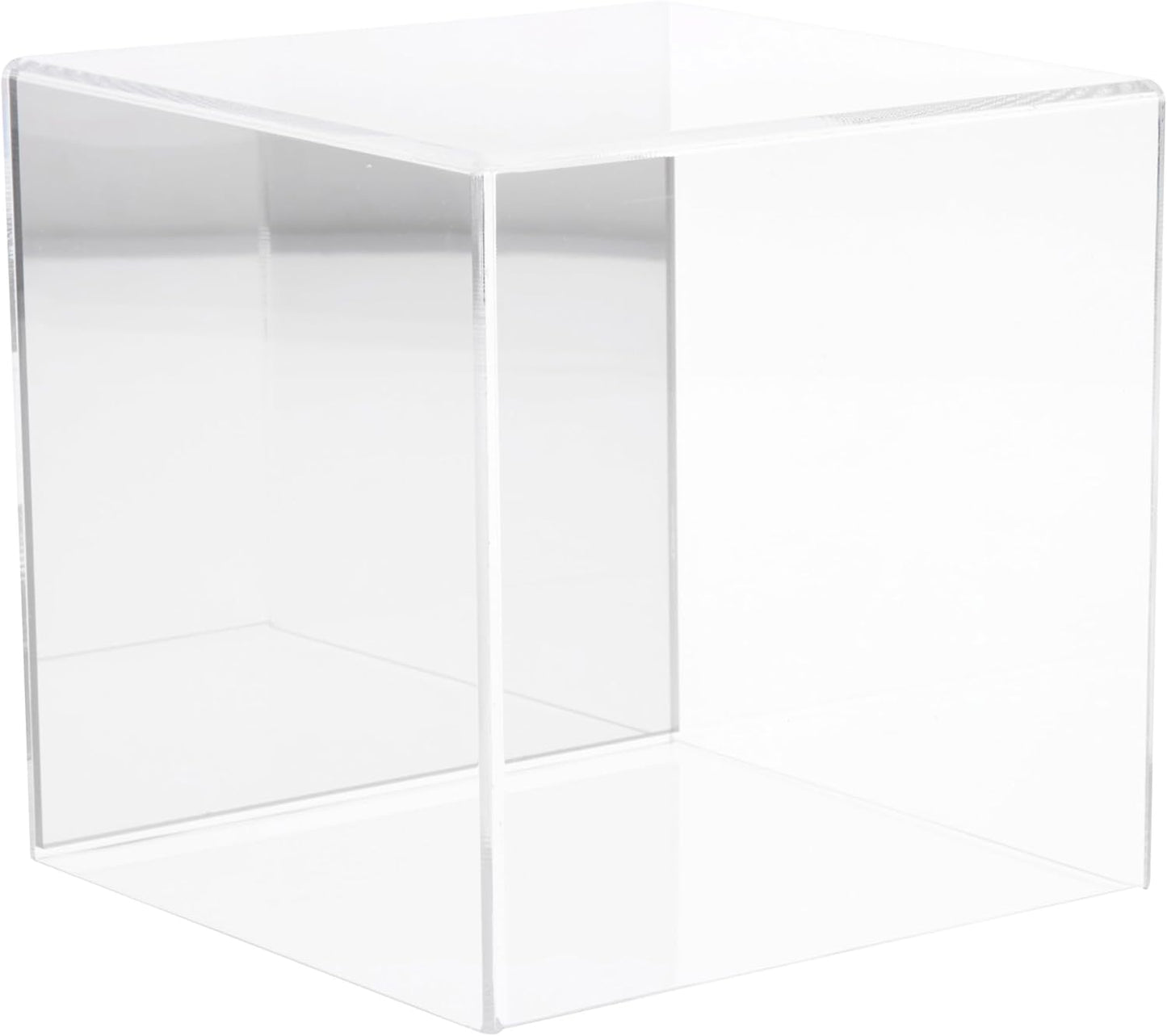 Plymor Clear Acrylic Display Case with Hardwood Base, 6" x 6" x 6"