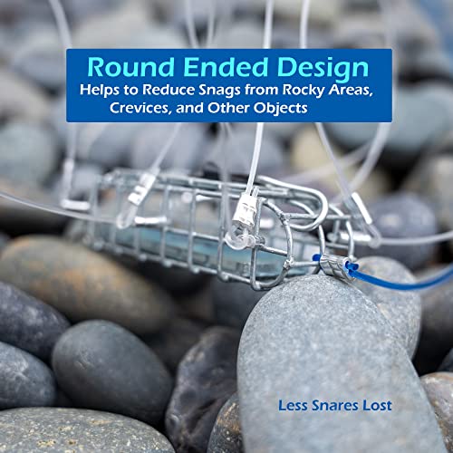 2 Pack Heavy-Duty Handcrafted Castable Crab Traps for Pole Fishing, Blue, Dungeness & Rock Crabs