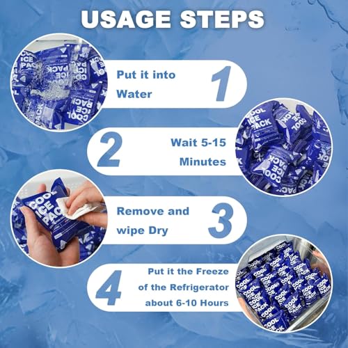 Food Ice Packs for Coolers, 24H Cooling Leakproof | Frozen Food Shipping & Lunch Boxes Reusable Cold Packs | Slim Long-Lasting Gel Freezer Packs Coolers Accessories for Beach, Travel, Camping