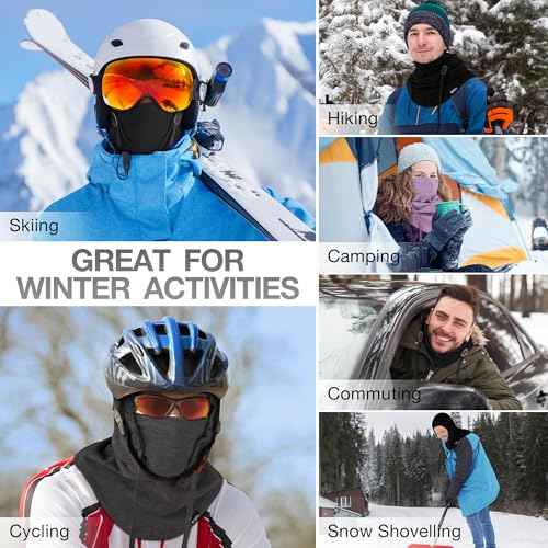 Balaclava Face Mask, 4-in-1 Warm Winter Ski Mask for Men Women Neck Warmer for Skiing Cycling